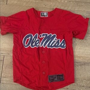 Ole Miss Kids Red Baseball Jersey